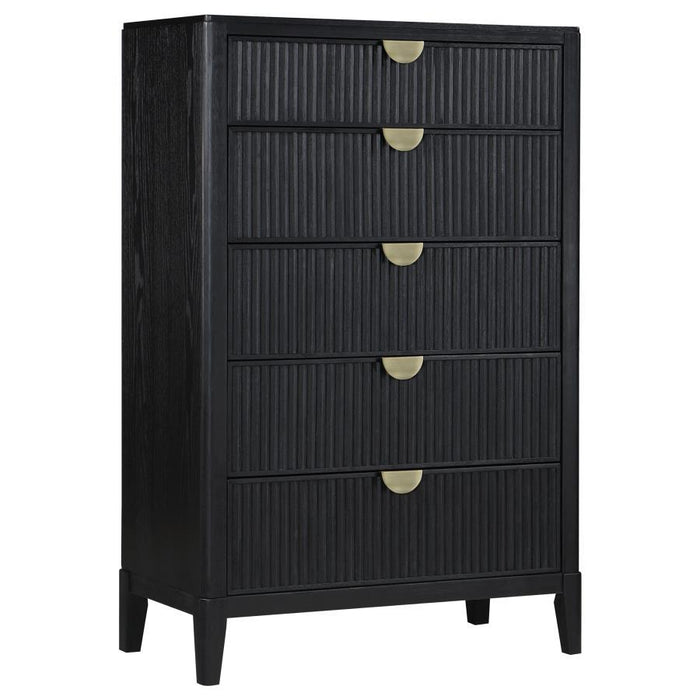 Brookmead - 5-Drawer Bedroom Chest - Black – Accent Chests by Coaster Fine Furniture at Furniture Wholesale Plus , Nashville furniture store