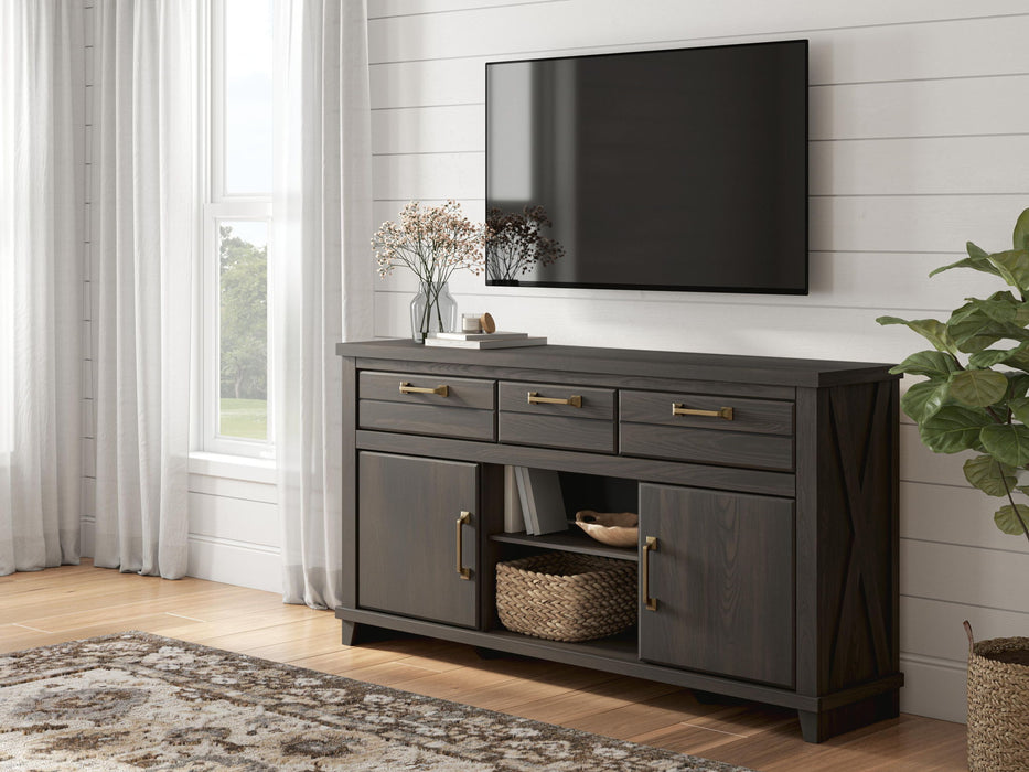 Brazen Valley - TV Stand With Fireplace Option – TV Stands by Signature Design by Ashley® at Furniture Wholesale Plus , Nashville furniture store