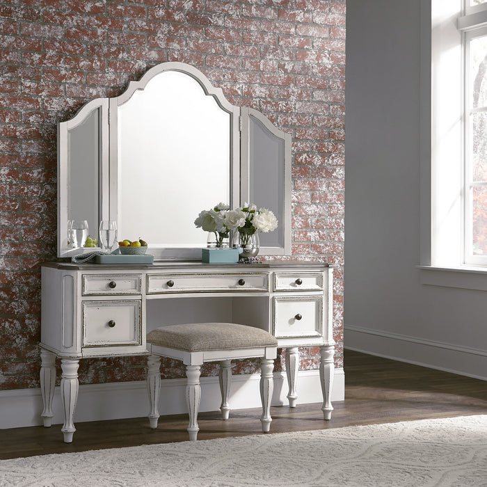 Magnolia Manor - 3 Piece Vanity Set - Antique White – Vanity Sets by Liberty Furniture at Furniture Wholesale Plus , Nashville furniture store