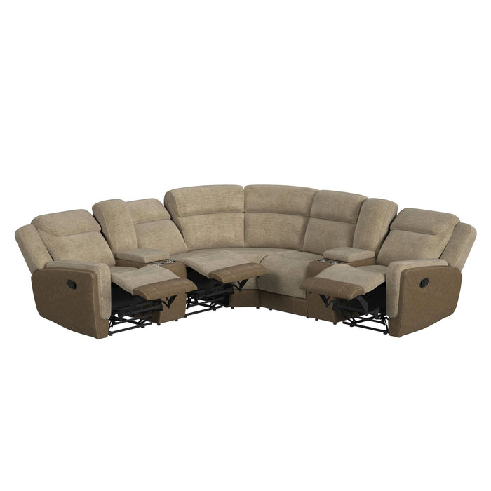 Hornet - 3 Piece Sectional Set With Console And 2 Recliners – Reclining Sectionals by Elements International at Furniture Wholesale Plus , Nashville furniture store