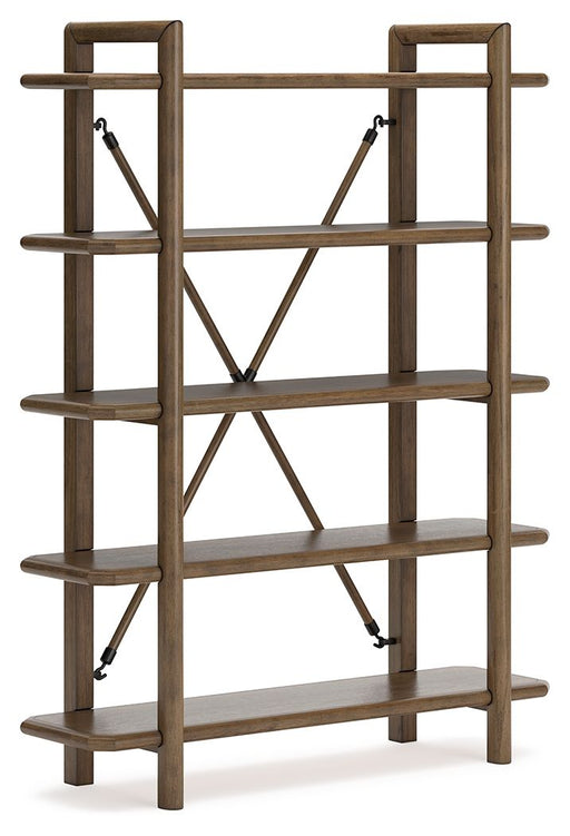 Roanhowe - Brown - Bookcase - Premium Etageres from Signature Design by Ashley® - Just $498! Shop now at Furniture Wholesale Plus  We are the best furniture store in Nashville, Hendersonville, Goodlettsville, Madison, Antioch, Mount Juliet, Lebanon, Gallatin, Springfield, Murfreesboro, Franklin, Brentwood