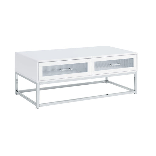 Chandra - Coffee Table With LED And Battery Pack - Glossy White – Coffee Tables by Elements International at Furniture Wholesale Plus , Nashville furniture store