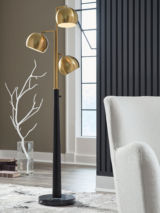 Sorcha - Metal Floor Lamp - Gold Finish / Black – Floor Lamps by Signature Design by Ashley® at Furniture Wholesale Plus , Nashville furniture store