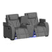 Blitz - Motion Loveseat With Console, And LED – Reclining Loveseats by Elements International at Furniture Wholesale Plus , Nashville furniture store