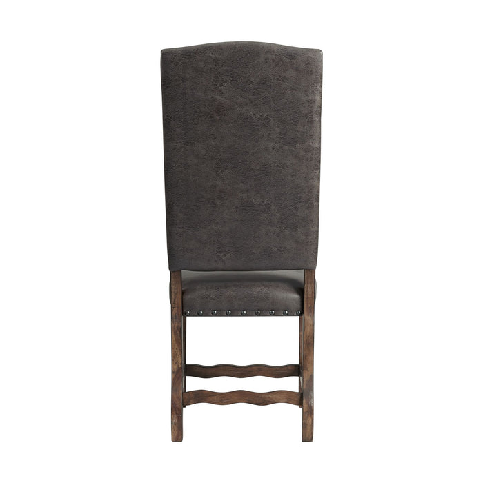 Gramercy - Tufted Tall Back Side Chair (Set of 2) - Chocolate – Chair Sets by Elements International at Furniture Wholesale Plus , Nashville furniture store