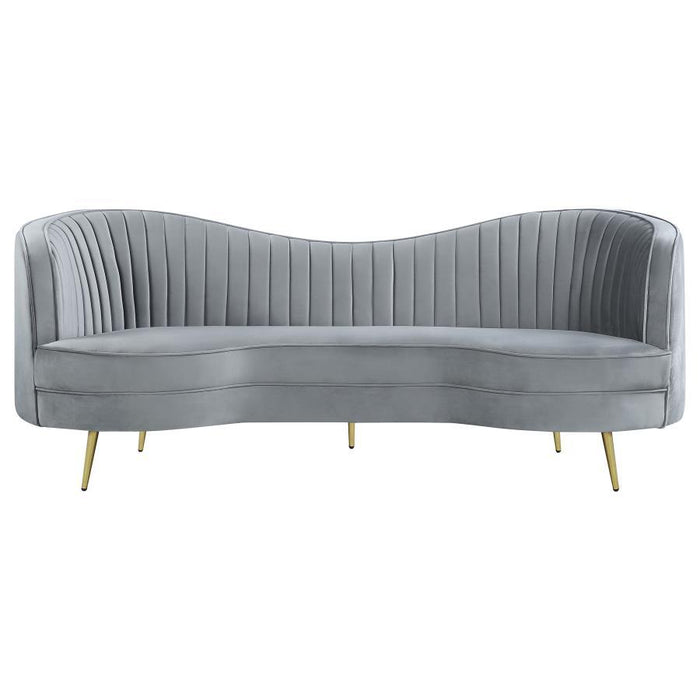 Sophia - Upholstered Channel Tufted Sofa – Stationary Sofas by CoasterEssence at Furniture Wholesale Plus , Nashville furniture store