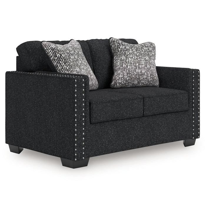 Jasmine Peaks - Loveseat - Coal – Stationary Loveseats by Benchcraft® at Furniture Wholesale Plus , Nashville furniture store