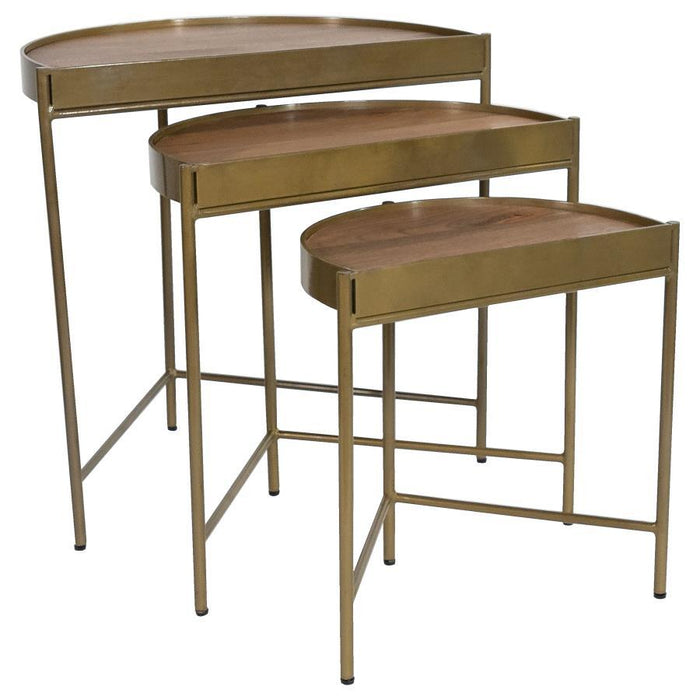 Tristen - 3 Piece Demilune Nesting Table - Brown And Gold – Nesting Tables by Coaster Fine Furniture at Furniture Wholesale Plus , Nashville furniture store