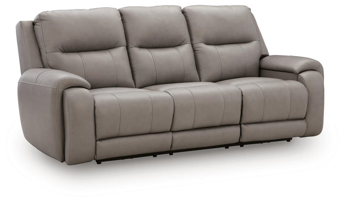 Real Moments - Power Reclining Sofa With Audio Seating - Ash – Reclining Sofas by Signature Design by Ashley® at Furniture Wholesale Plus , Nashville furniture store