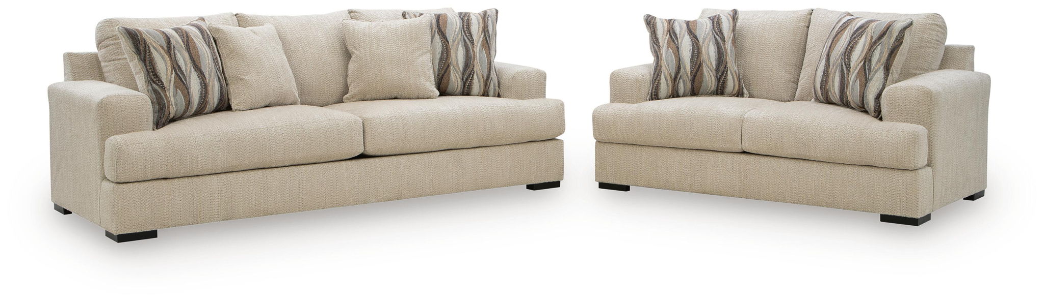 Lofwood - 2 Pc. - Sofa And Loveseat - Oatmeal – Stationary Sofas & Loveseats by Signature Design by Ashley® at Furniture Wholesale Plus , Nashville furniture store