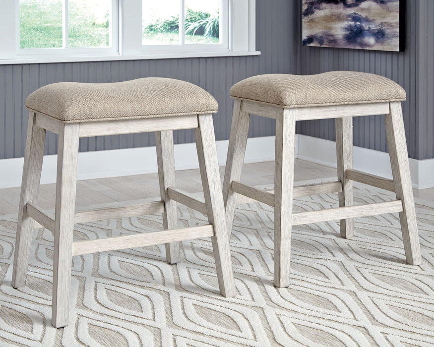 Skempton - Upholstered Stool (Set of 2) - White – Stool Sets by Signature Design by Ashley® at Furniture Wholesale Plus , Nashville furniture store