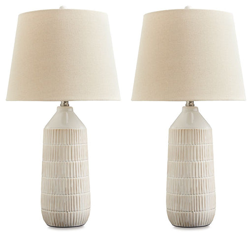 Willport - Ceramic Table Lamp (Set of 2) - Off White – Table Lamps by Signature Design by Ashley® at Furniture Wholesale Plus , Nashville furniture store