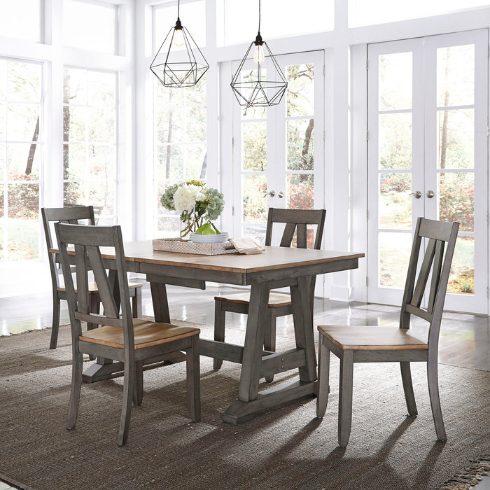 Lindsey Farm - Trestle Table Set – 5 Piece Dining Room Sets by Liberty Furniture at Furniture Wholesale Plus , Nashville furniture store
