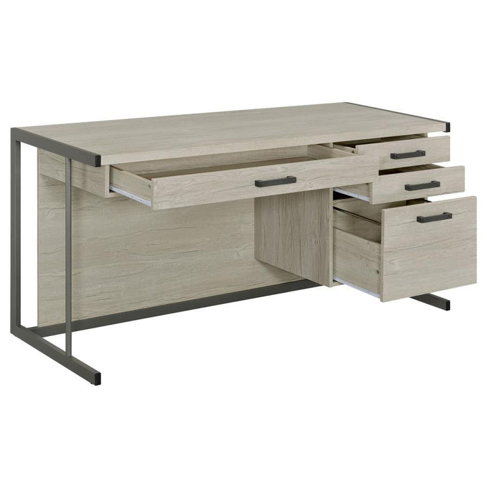 Loomis - 4-Drawer Computer Desk - Whitewashed Gray - Premium Computer Desks from CoasterEssence - Just $439! Shop now at Furniture Wholesale Plus  We are the best furniture store in Nashville, Hendersonville, Goodlettsville, Madison, Antioch, Mount Juliet, Lebanon, Gallatin, Springfield, Murfreesboro, Franklin, Brentwood