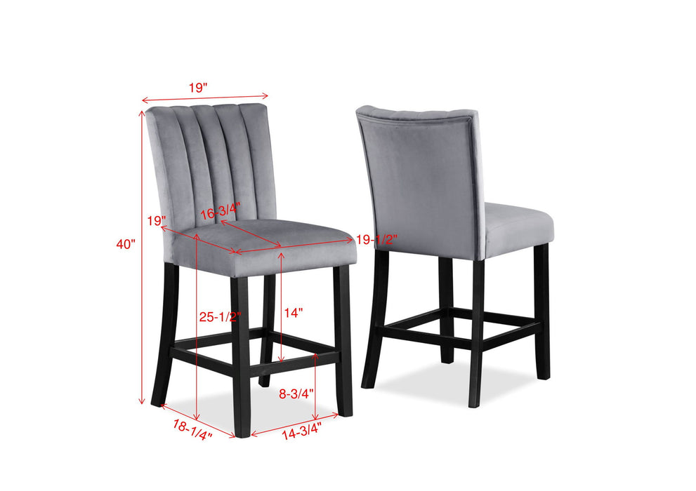 Pascal - Counter Height Chair (Set of 2) - Dark Gray – Chair Sets by Crown Mark at Furniture Wholesale Plus , Nashville furniture store