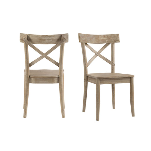 Callista - X-Back Wooden Side Chair (Set of 2) - Beach – Chair Sets by Elements International at Furniture Wholesale Plus , Nashville furniture store