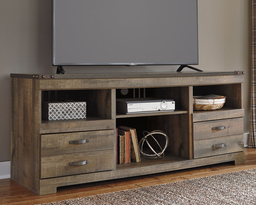 Trinell - 63" TV Stand With Glass/Stone Fireplace Insert - Brown – Fireplace TV Stands by Signature Design by Ashley® at Furniture Wholesale Plus , Nashville furniture store