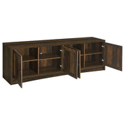 Laughlin - 4 Door Engineered Wood TV Stand - Dark Pine – TV Stands by CoasterEveryday at Furniture Wholesale Plus , Nashville furniture store