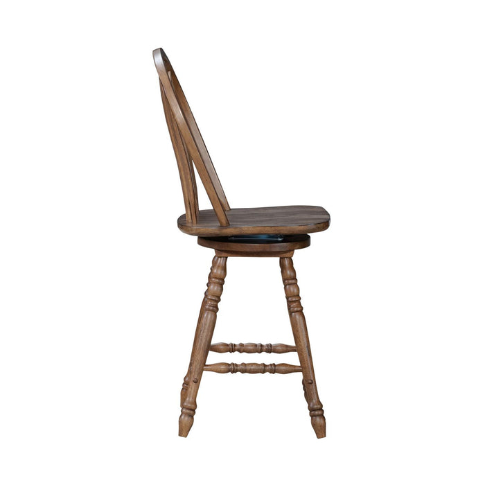 Carolina Crossing - Windsor Swivel Counter Chair – Swivel Chairs by Liberty Furniture at Furniture Wholesale Plus , Nashville furniture store
