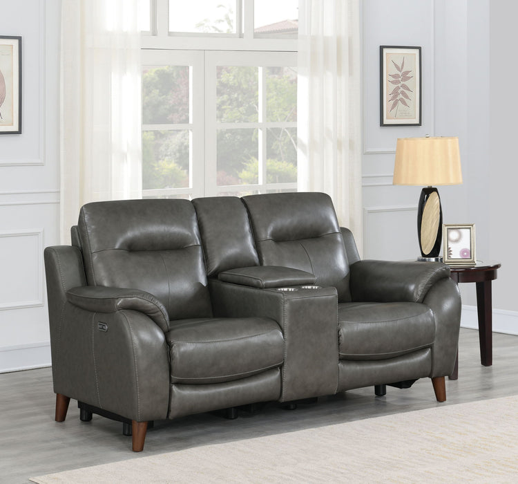Trento - Dual Power Console Loveseat - Brown