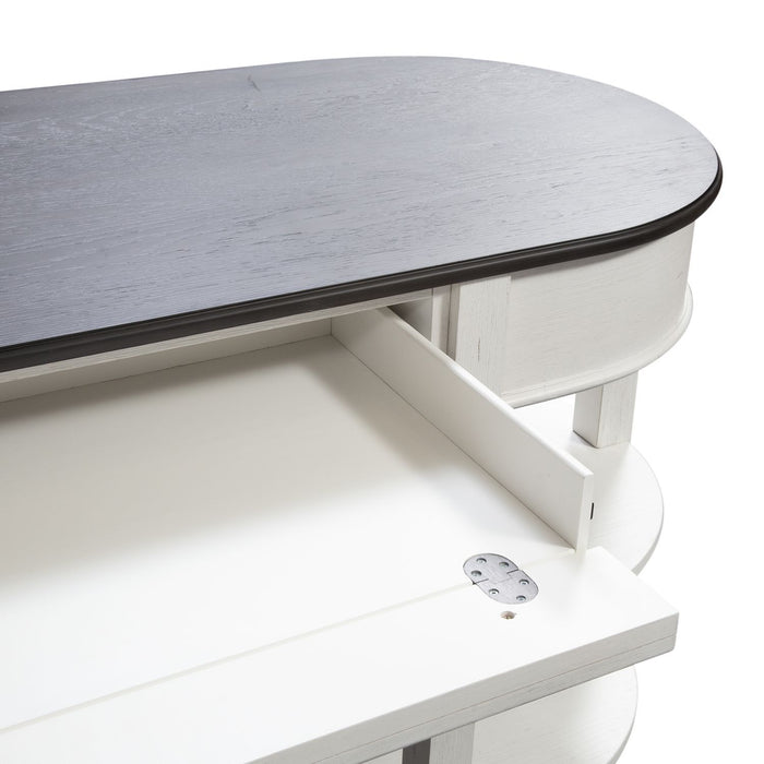 Allyson Park - Optional L Shaped Desk Set - Wirebrushed White / Charcoal – Corner Desks by Liberty Furniture at Furniture Wholesale Plus , Nashville furniture store