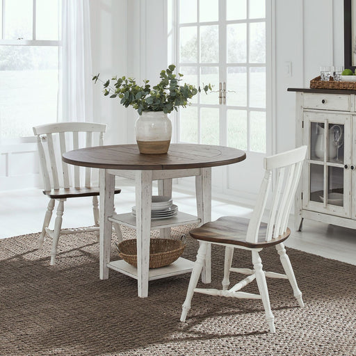 Al Fresco - 3 Piece Drop Leaf Set - Graphite & Whitestone – 3 Piece Dining Room Sets by Liberty Furniture at Furniture Wholesale Plus , Nashville furniture store