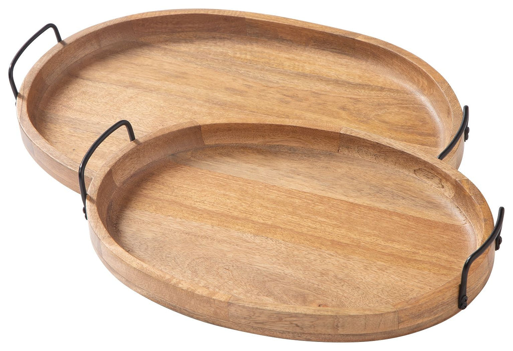 Jocelyne - Tray Set (Set of 2) - Brown / Black – Trays by Signature Design by Ashley® at Furniture Wholesale Plus , Nashville furniture store