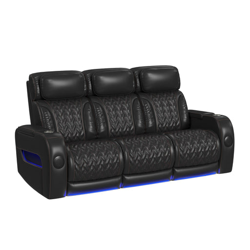 Prime Time - P3 Sofa With I Table, Reading Light, Heat, Massage, LED, And Speaker – Reclining Sofas by Elements International at Furniture Wholesale Plus , Nashville furniture store