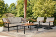 Carmel Highlands - Sofa, Chairs, Table Set (Set of 4) - Dark Brown – 4 Piece Outdoor Sets by Signature Design by Ashley® at Furniture Wholesale Plus , Nashville furniture store