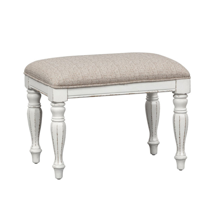 Magnolia Manor - Accent Bench - Antique White – Upholstered Benches by Liberty Furniture at Furniture Wholesale Plus , Nashville furniture store