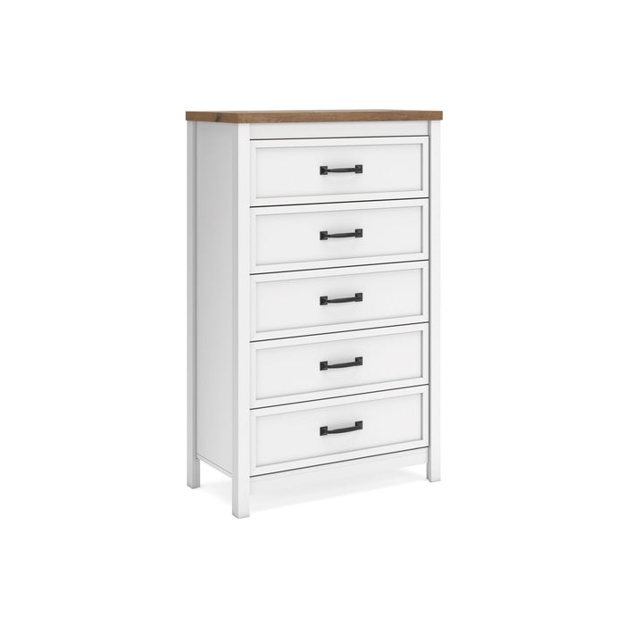Kerisden - Five Drawer Chest - White / Brown – Accent Chests by Signature Design by Ashley® at Furniture Wholesale Plus , Nashville furniture store