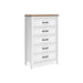Kerisden - Five Drawer Chest - White / Brown – Accent Chests by Signature Design by Ashley® at Furniture Wholesale Plus , Nashville furniture store