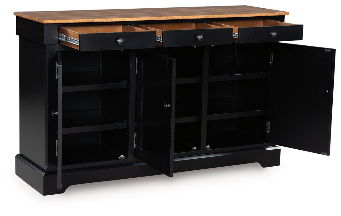 Wildenauer - Dining Room Buffet - Brown / Black – Servers by Signature Design by Ashley® at Furniture Wholesale Plus , Nashville furniture store