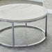 Echo - White Marble Top Round Cocktail Table - White – Cocktail Tables by Steve Silver Furniture at Furniture Wholesale Plus , Nashville furniture store