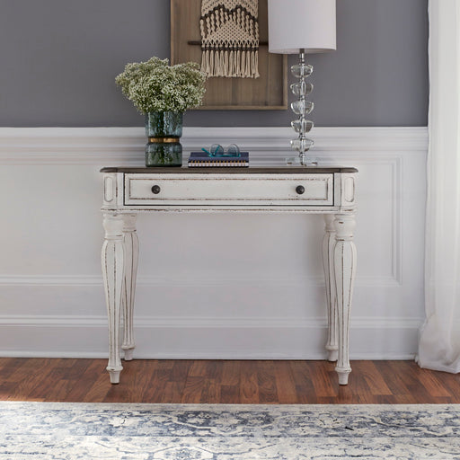 Magnolia Manor - Accent Vanity Desk/Nightstand - Antique White – Vanity Desks by Liberty Furniture at Furniture Wholesale Plus , Nashville furniture store