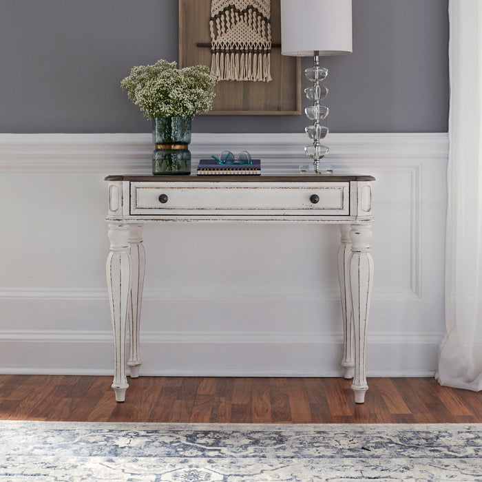 Magnolia Manor - Accent Vanity Desk/Nightstand - Antique White – Vanity Desks by Liberty Furniture at Furniture Wholesale Plus , Nashville furniture store