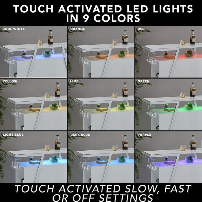 Zena - Bar With Led Lights - White - Premium Wine Cabinets from Steve Silver Furniture - Just $519! Shop now at Furniture Wholesale Plus  We are the best furniture store in Nashville, Hendersonville, Goodlettsville, Madison, Antioch, Mount Juliet, Lebanon, Gallatin, Springfield, Murfreesboro, Franklin, Brentwood