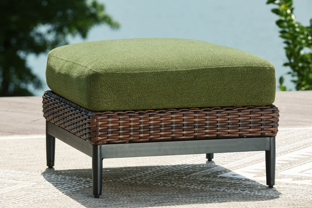 Horizon Hall - Brown / Green - Ottoman With Cushion - Premium Ottomans from Signature Design by Ashley® - Just $348! Shop now at Furniture Wholesale Plus  We are the best furniture store in Nashville, Hendersonville, Goodlettsville, Madison, Antioch, Mount Juliet, Lebanon, Gallatin, Springfield, Murfreesboro, Franklin, Brentwood