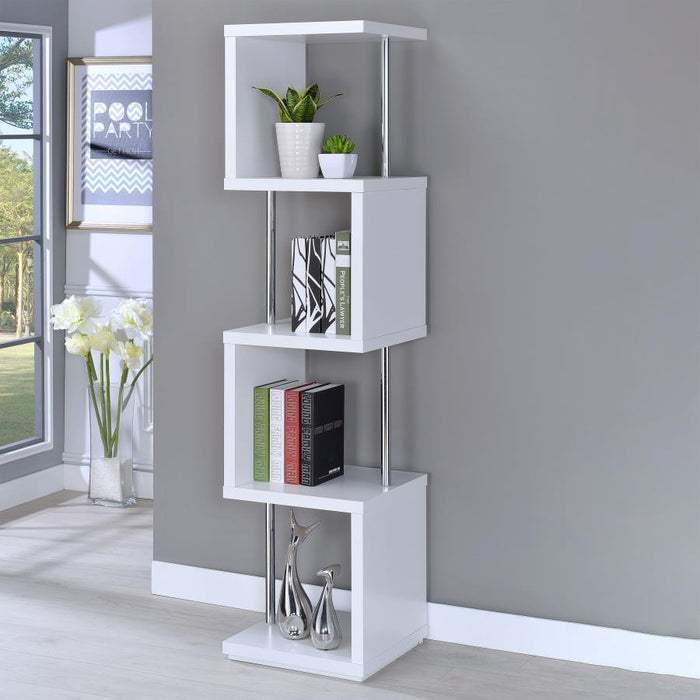 Baxter - 4-shelf Bookcase - Premium Standard Bookcases from CoasterEveryday - Just $169! Shop now at Furniture Wholesale Plus  We are the best furniture store in Nashville, Hendersonville, Goodlettsville, Madison, Antioch, Mount Juliet, Lebanon, Gallatin, Springfield, Murfreesboro, Franklin, Brentwood