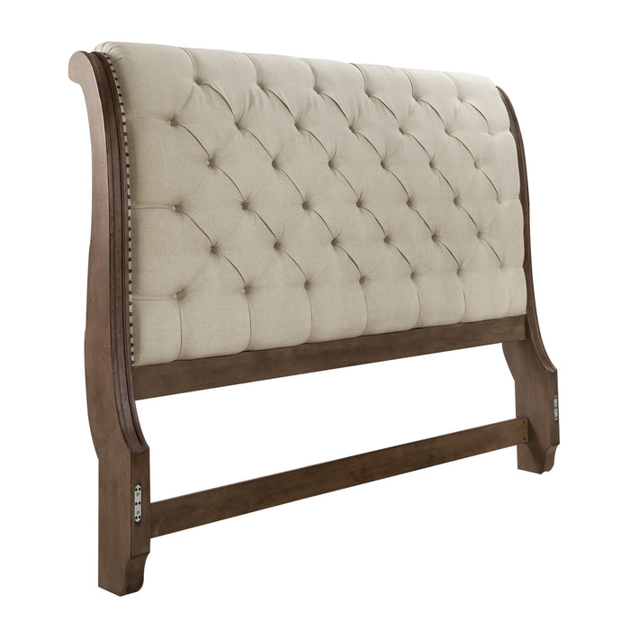 Americana Farmhouse - Upholstered Sleigh Headboard – Upholstered Headboards by Liberty Furniture at Furniture Wholesale Plus , Nashville furniture store