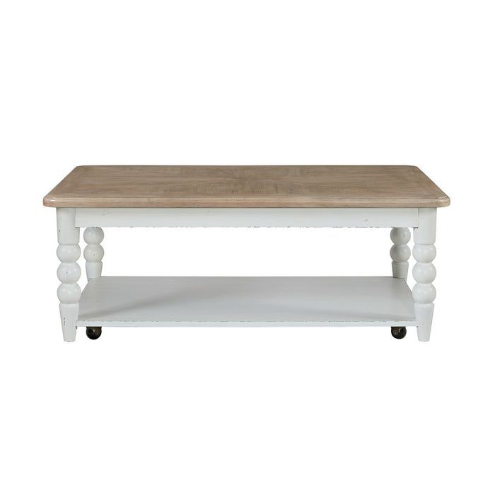 Turnberry Park - Rectangular Cocktail Table - Washed White – Cocktail Tables by Liberty Furniture at Furniture Wholesale Plus , Nashville furniture store