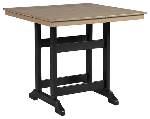 Fairen Trail - Square Counter TBL w/Umb OPT - Black / Driftwood – Dining Tables by Signature Design by Ashley® at Furniture Wholesale Plus , Nashville furniture store
