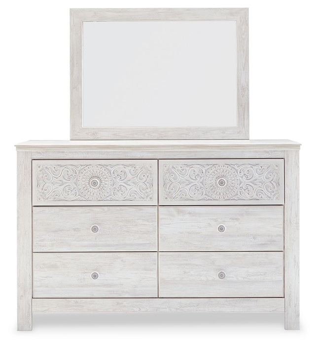 Paxberry - Dresser, Mirror - Medallion Drawer Pulls - Whitewash – Dresser & Mirror by Signature Design by Ashley® at Furniture Wholesale Plus , Nashville furniture store