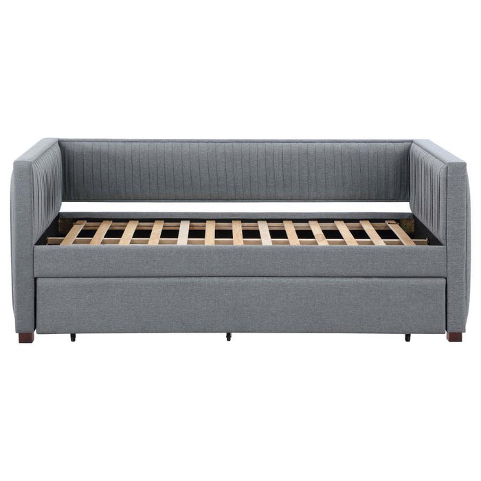Brodie - Upholstered Twin Daybed With Trundle - Gray – Daybeds by CoasterEssence at Furniture Wholesale Plus , Nashville furniture store
