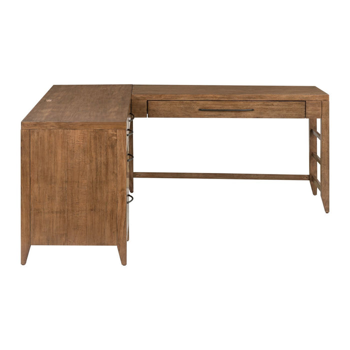 Shaker Lakes - L Shaped Desk Set - Harvest Brown – Corner Desks by Liberty Furniture at Furniture Wholesale Plus , Nashville furniture store