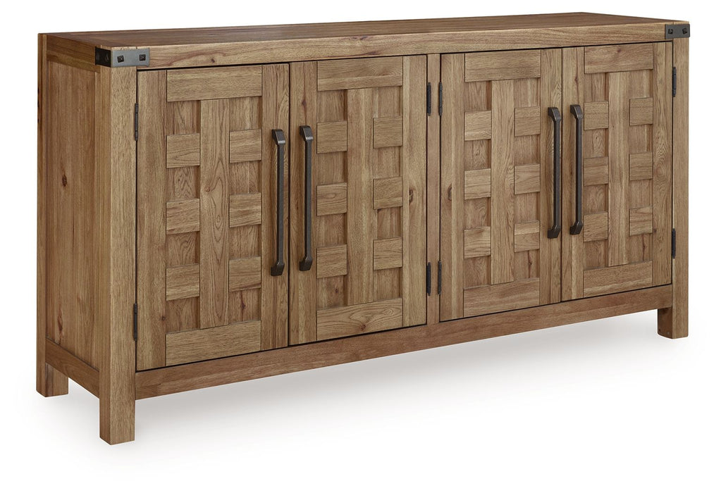 Ridgester - Dining Room Server - Light Brown – Servers by Benchcraft® at Furniture Wholesale Plus , Nashville furniture store