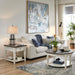 Allyson Park - 3 Piece Living Room Set (Round Cocktail Table) - Wirebrushed White / Charcoal – Table Sets by Liberty Furniture at Furniture Wholesale Plus , Nashville furniture store