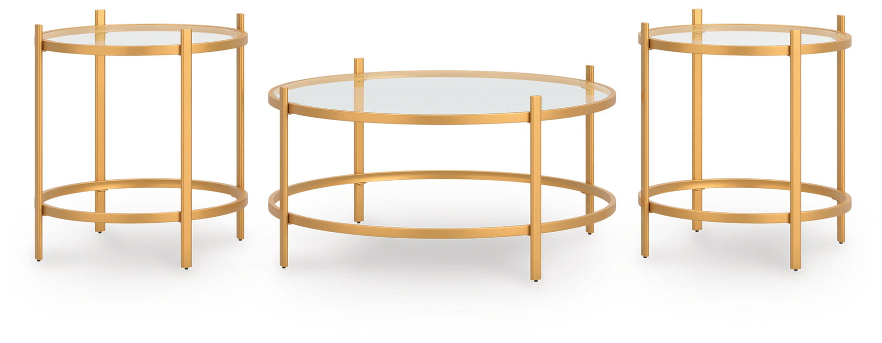 Pearlox - Occasional Table Set (Set of 3) - Gold – Table Sets by Signature Design by Ashley® at Furniture Wholesale Plus , Nashville furniture store