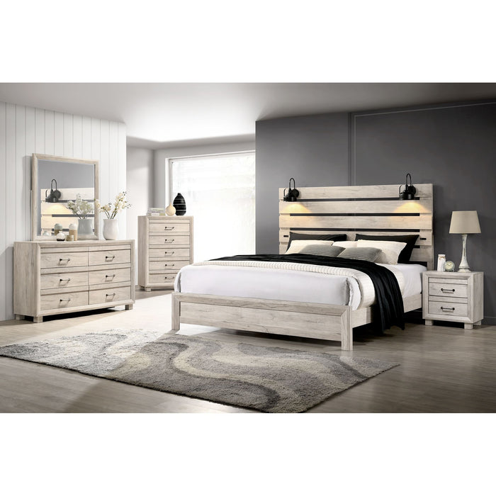 Fort Worth - Bed with Lights & USB – Panel Beds by Elements International at Furniture Wholesale Plus , Nashville furniture store