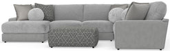 Canyon - 4 Piece Sectional With Cuddler Seat Cushions, Included Accent Pillows And Cocktail Ottoman (Left Side Facing Chaise) - Platinum – 2 Piece Living Room Sets by Jackson at Furniture Wholesale Plus , Nashville furniture store